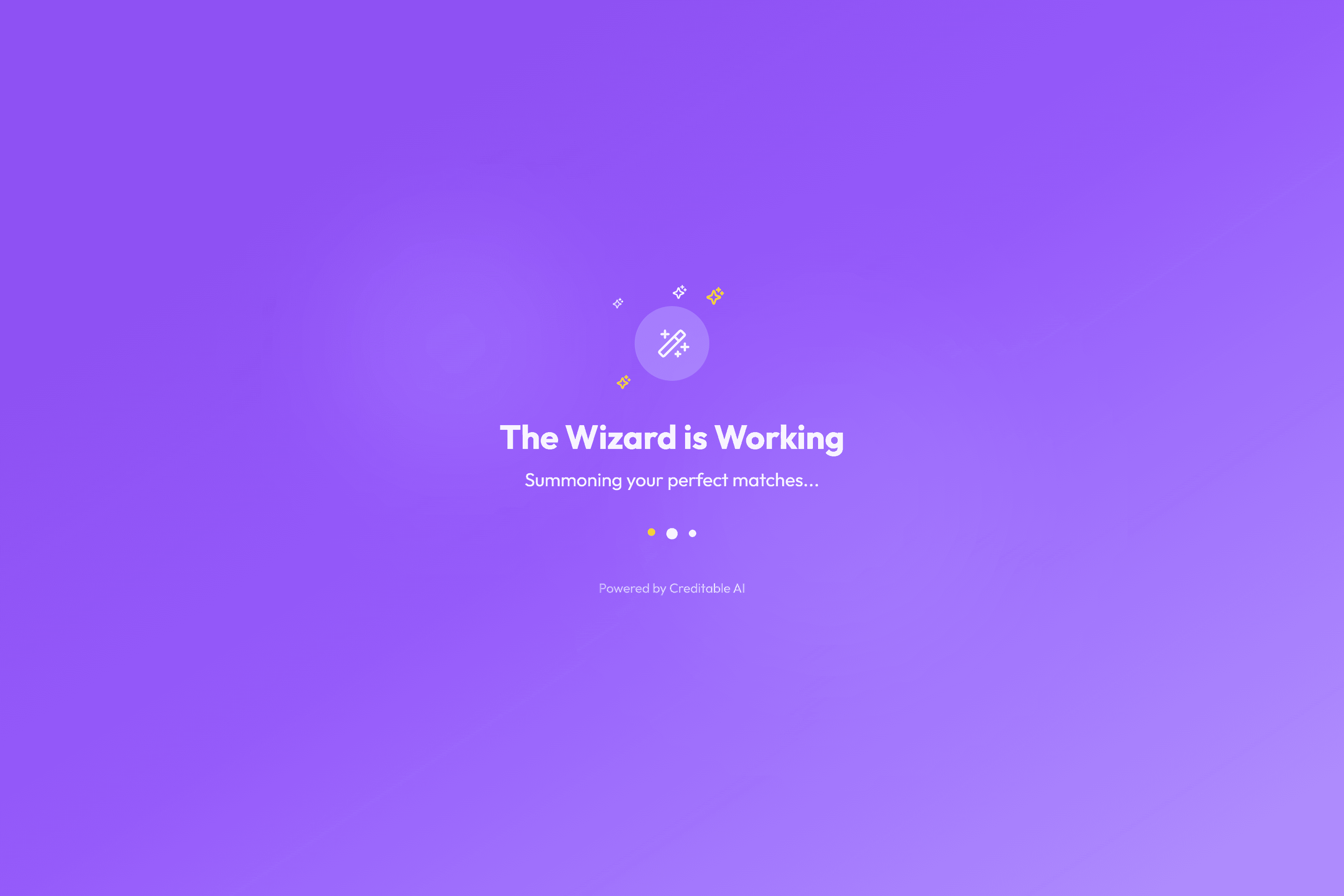 Creditable card wizard loading.
