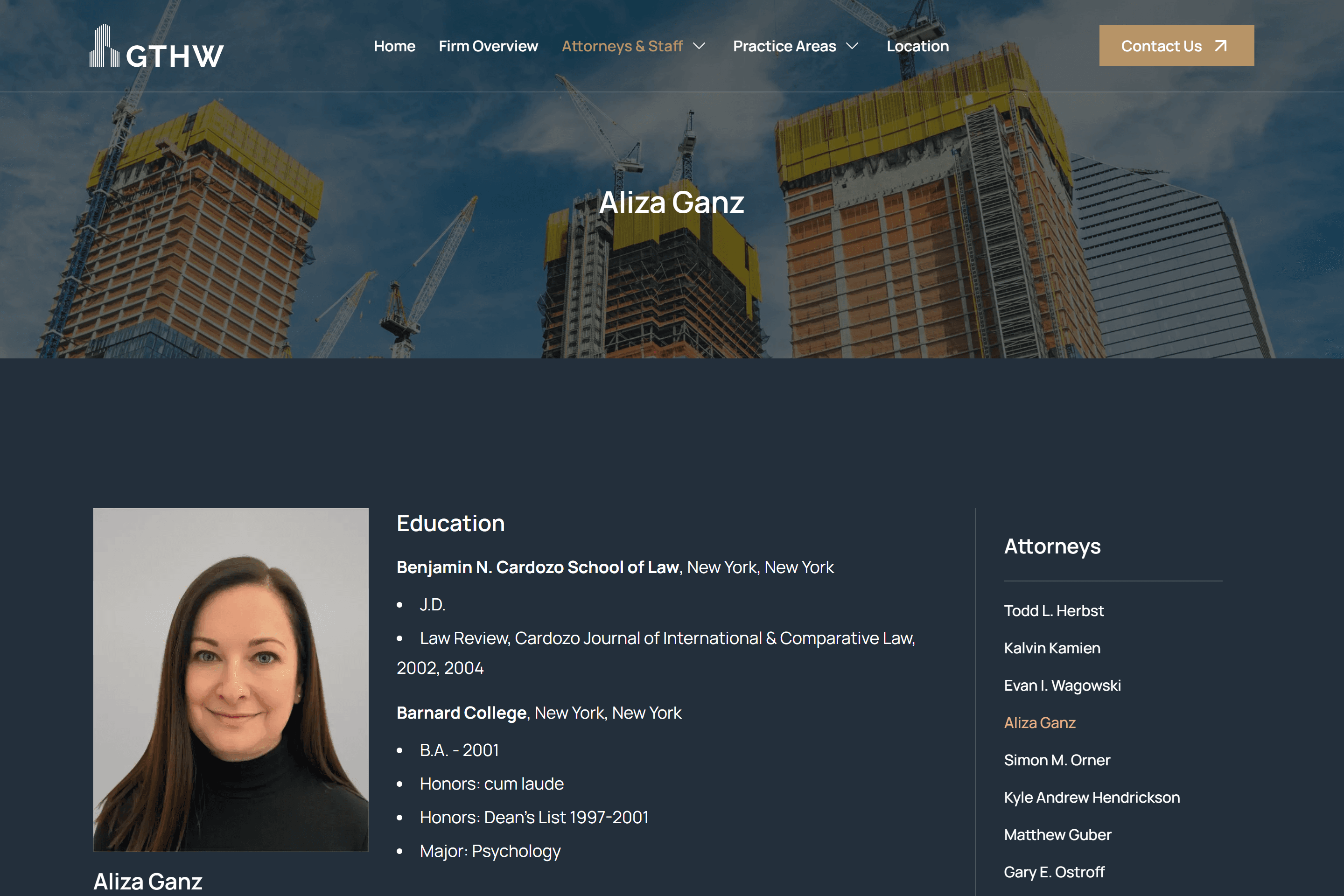 GTHW attorneys page.
