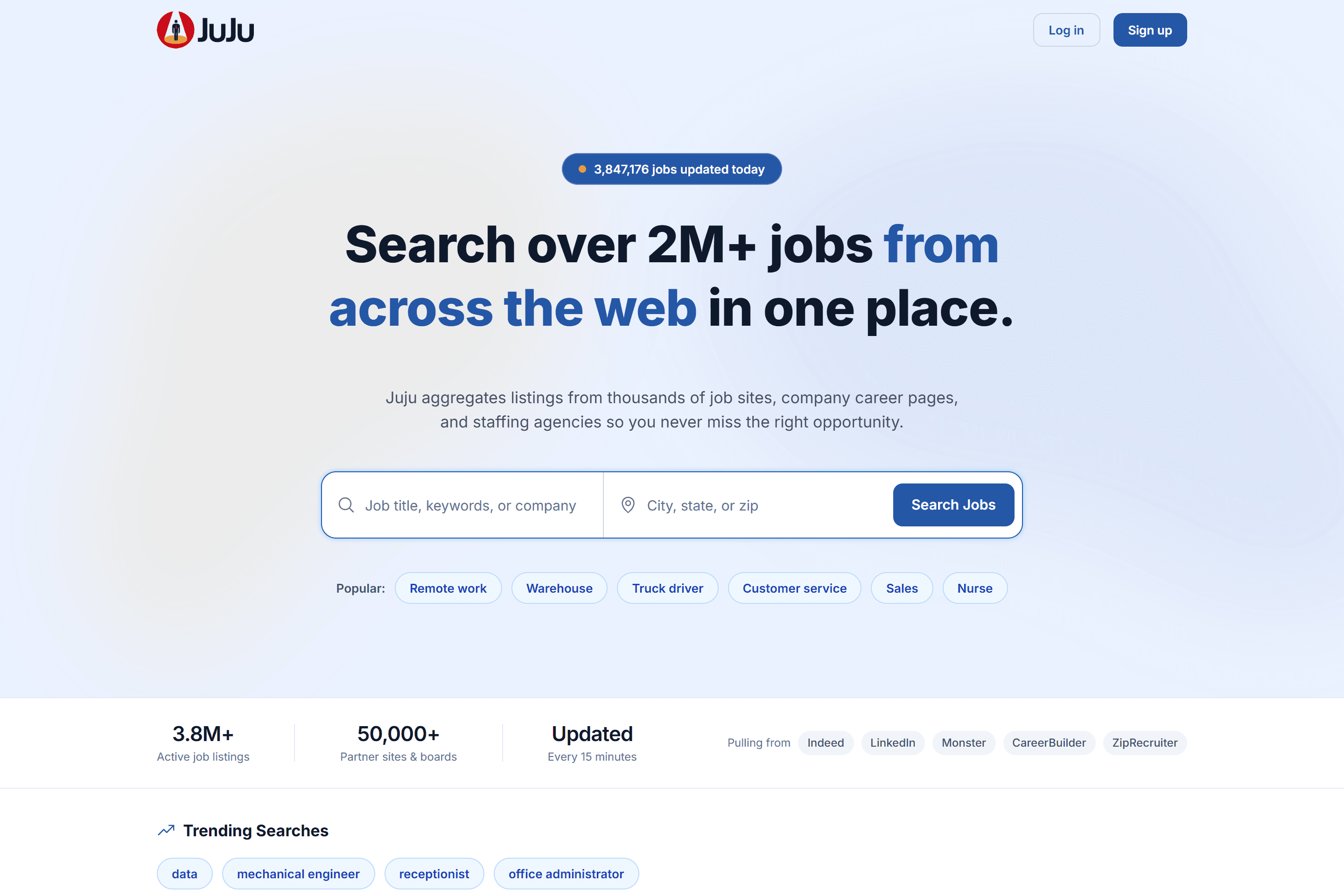 Juju home page.
